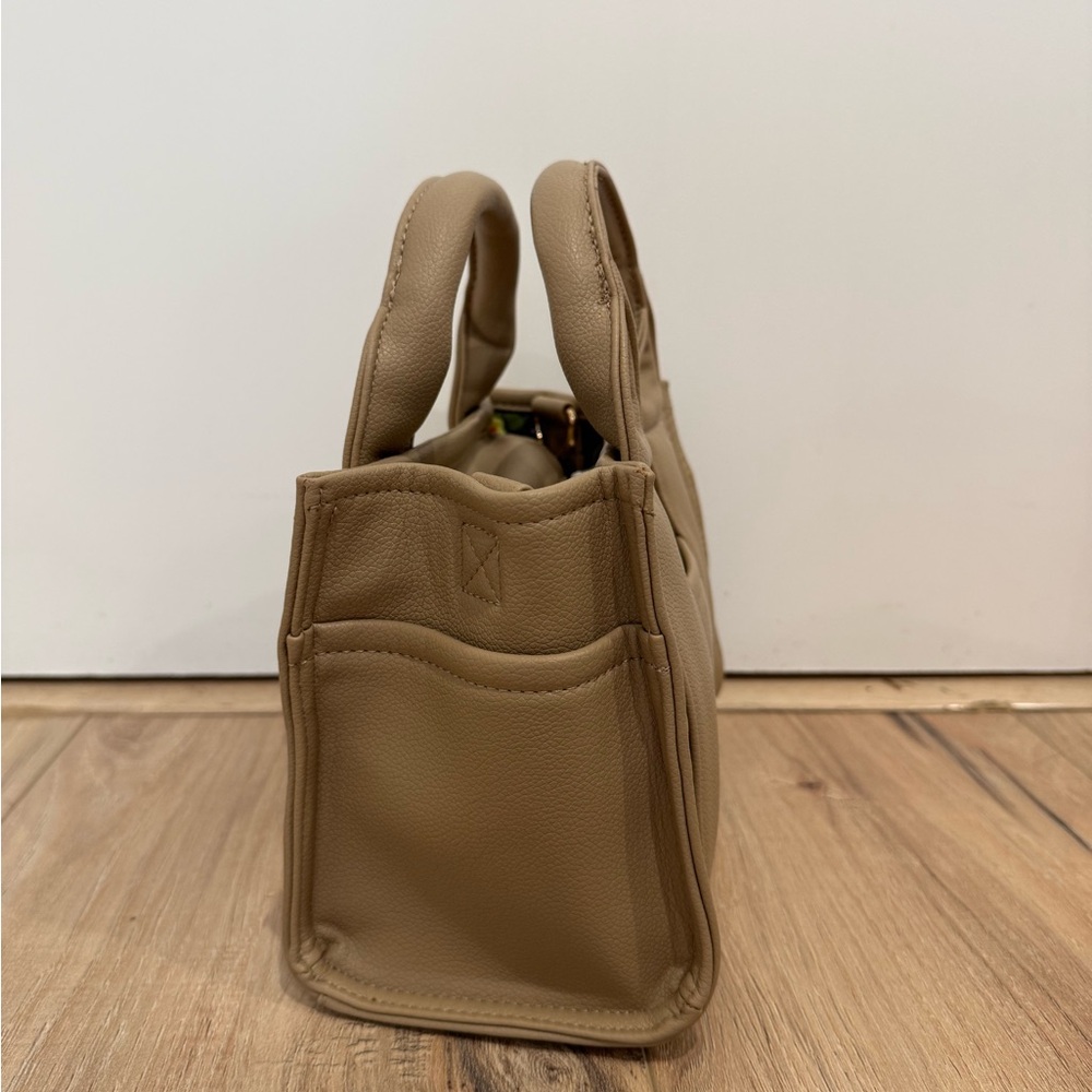 Vegan Leather Tote in Beige - Picture 3 of 6